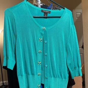 White House Black Market Teal Cardigan